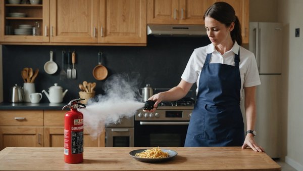 Guide pratique pour éteindre un feu de cuisine avec un miniextincteur poudre